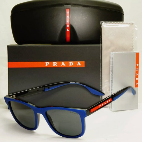 Prada Sunglasses Blue Black Mens 54mm